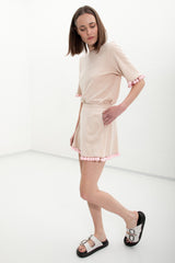 Lisa Terry Skirt - Nude + Pink