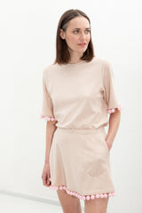 Lisa Terry Skirt - Nude + Pink