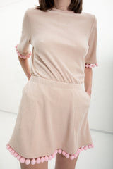 Lisa Terry Skirt - Nude + Pink