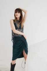 Bee Jersey Skirt - Emerald Green