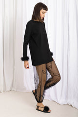 Cat Tulle Trousers - Black