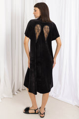 Diana Wings Wrap Long - Black