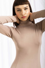 Reina Turtleneck Slip - Mink