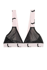 Silvia Mesh Bra - Black + Pink
