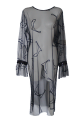 Havana Velvet Cat Tulle Dress - Black