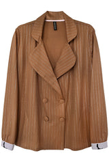 Lurex Striped PJ Jacket - Brown