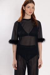 Lisa Mesh T-Shirt - Black