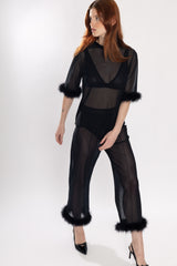 Anett Mesh Trousers - Black