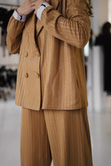 Lurex Striped PJ Jacket - Brown