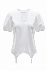 Anna Polo Suspender T-shirt - White