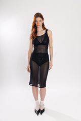 Reina Mesh Slip - Black