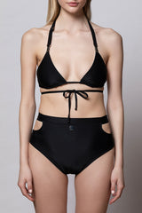 Meg Reversible Bikini Bottom - Black + Abstracat