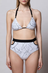 Meg Reversible Bikini Bottom - Black + Abstracat