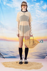 Sian Fishnet Dress - Nude