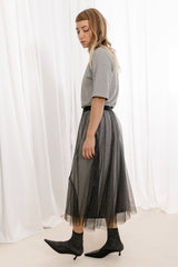 Jo Glitter Skirt - Black+Silver