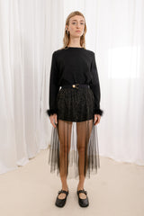 Jo Glitter Skirt - Black+Gold
