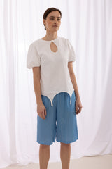 Anna Polo Suspender T-shirt - White