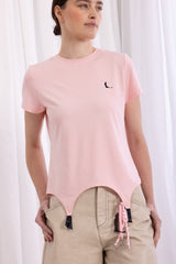 Cat logo Kristel Suspender T-shirt - Pink