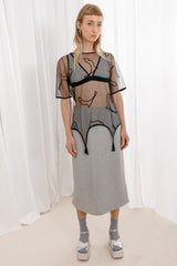 Cat Tulle Suspender T-shirt - Black