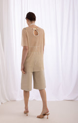 Sian Fishnet Dress - Nude