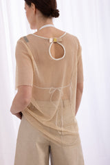 Sian Fishnet Dress - Nude