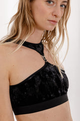 Ilona Velvet Bra - Black+Silver