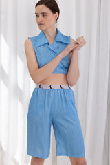 Katwoman Print Shorts - Blue