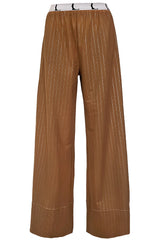 Lurex Striped PJ Trousers - Brown
