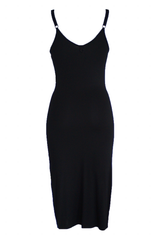 Reina Slip - Midi Length - Black