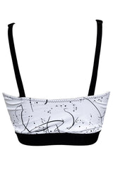 Waves Reversible Bikini Top - Black + Abstracat