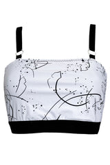 Waves Reversible Bikini Top - Black + Abstracat