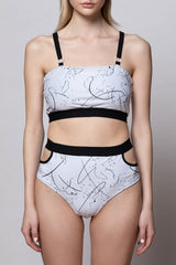 Waves Reversible Bikini Top - Black + Abstracat