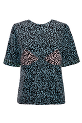Iris Leopard Print T-Shirt - Blue