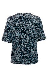 Iris Leopard Print T-Shirt - Blue