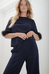 Anett Disco T-Shirt - Navy