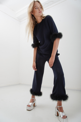 Anett Disco Trousers - Navy