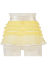 Kriss Soonik yellow white Eva suspender belt