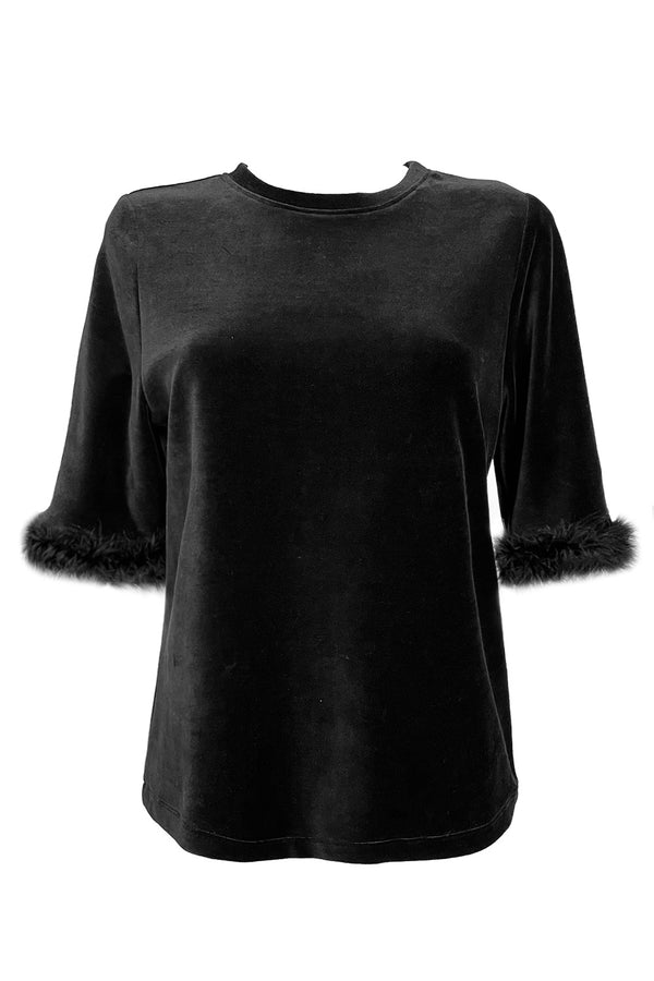 Lisa Velour T-Shirt - Black