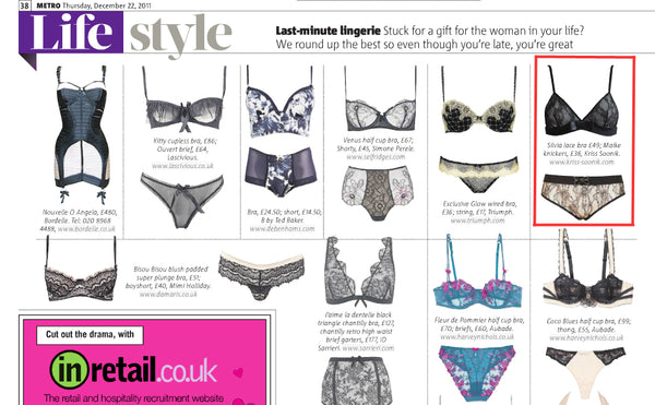 Silvia Lace Bra and Maike Lace Knickers in Metro London!