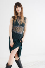 Lace Suspender Top - Green