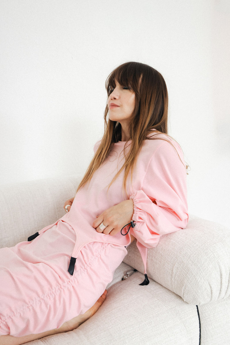Liilit Suspender Crop Top - Pink