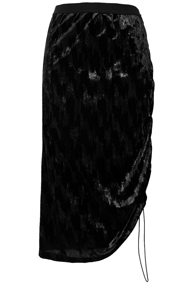 Bee Velvet Skirt - Black+Silver