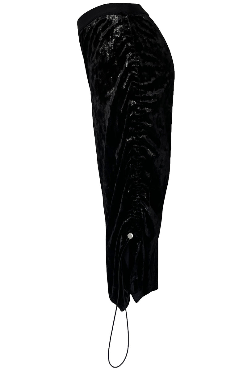 Bee Velvet Skirt - Black+Silver