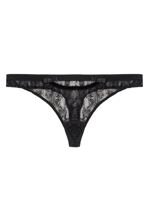Piret Lace Thongs - Black
