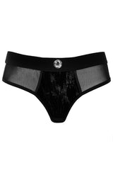 Emily Velvet Knickers - Black+Silver