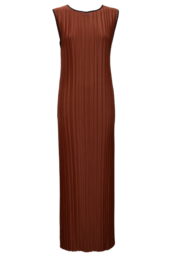 Erle Pleated Dress - Brown