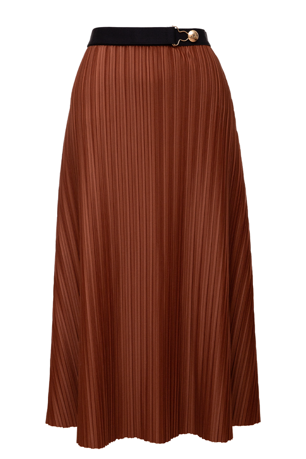 Erle Pleated Skirt - Brown