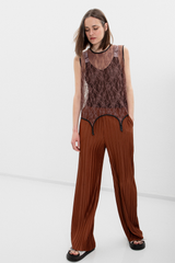 Lace Suspender Top - Choco