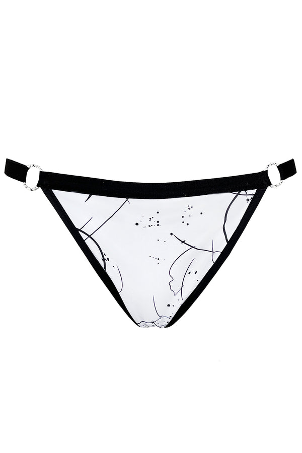 Ilona Bikini Bottom - Black + Abstracat