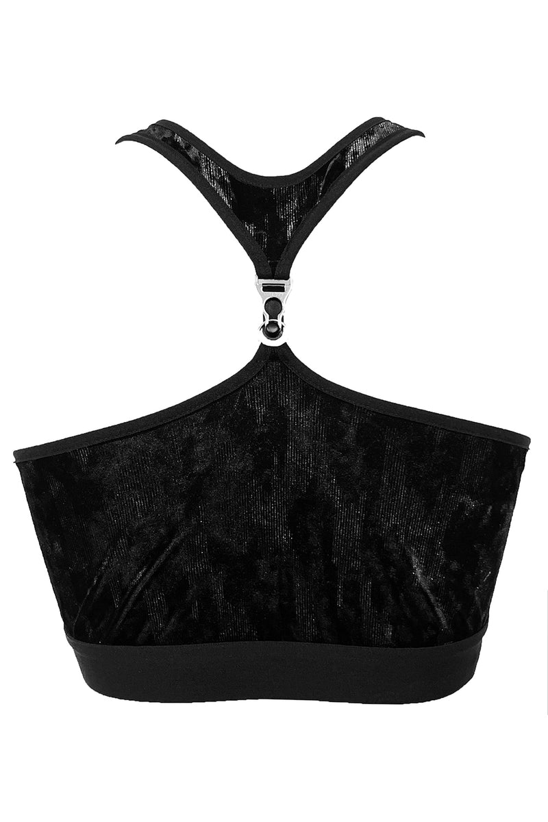 Ilona Velvet Bra - Black+Silver